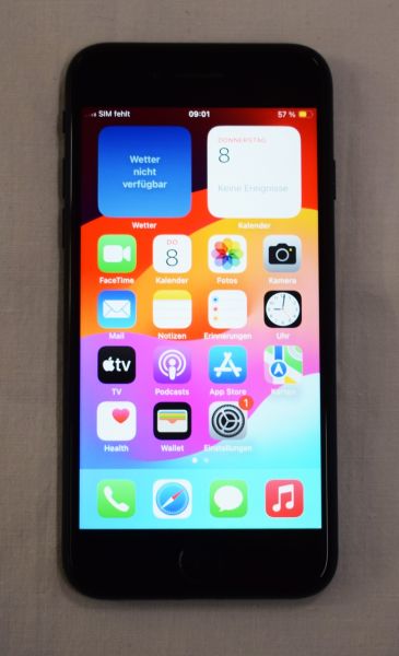 Apple iPhone SE 2020 64 GB Black ohne Simlock Akkukapazität bei 86% 241765