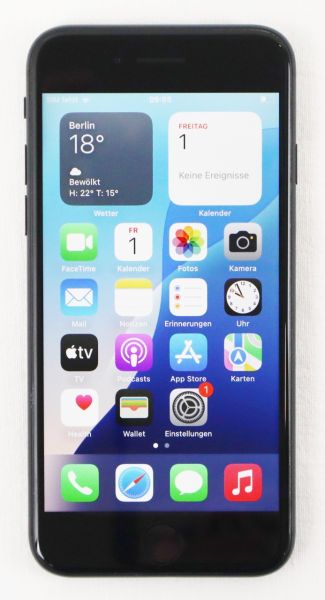 Apple iPhone SE2020 64 GB Schwarz ohne Simlock Akkukapazität 96%, 251314