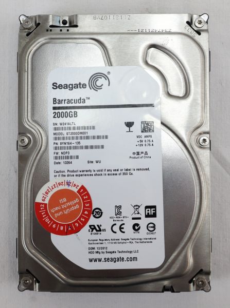 Seagate Barracuda HDD 2TB 3,5" 7200upm SATA Festplatte W241ALTL 251384