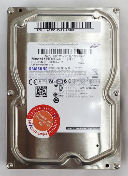 SAMSUNG Ecogreen F4 HDD 2TB 3,5" SATA Festplatte 5400upm HD204UI 251515