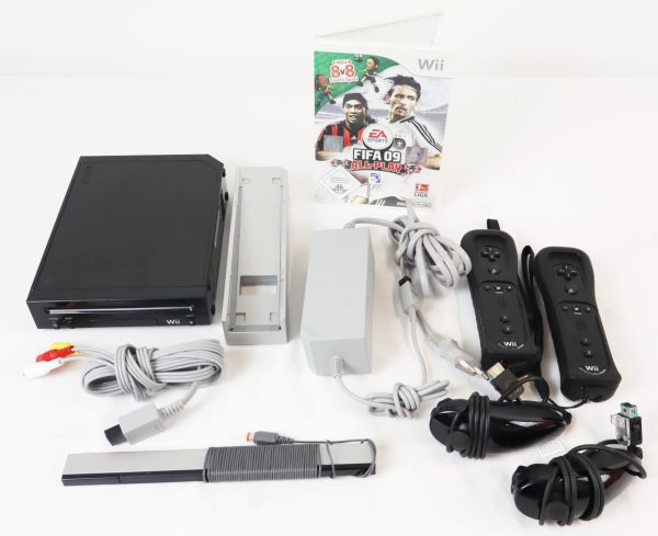 Nintendo WII black 2x Controller FIFA 09 All-Plax Model RVL101EUR 251224