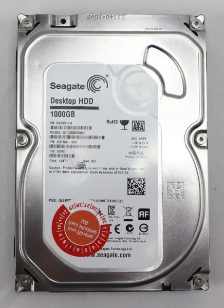 SEAGATE HDD 1TB 3,5" 7200upm SATA Festplatte ST1000DM003 251398