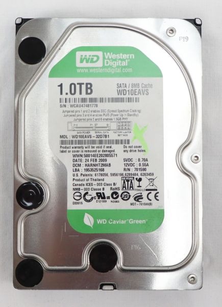 WESTERN DIGITAl HDD 1TB 3,5" 7200upm SATA Festplatte WD10EAVS-32D7B1 251403