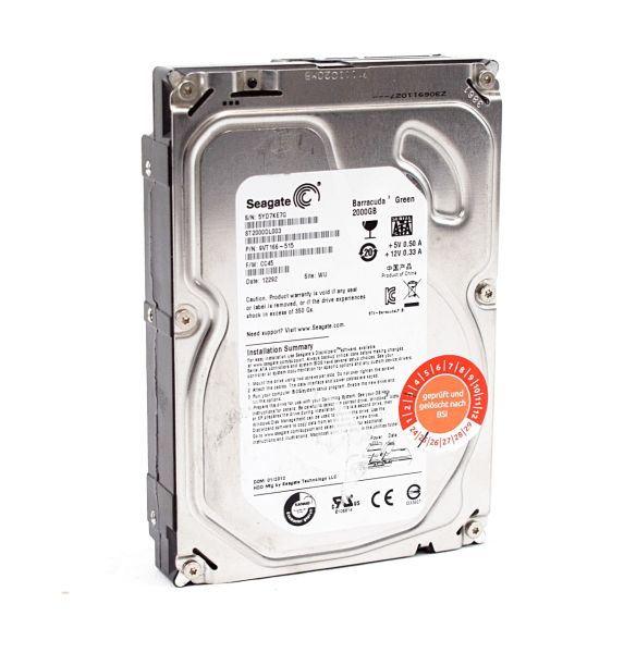 SEAGATE Barracuda SATA HDD 2TB 3,5" 7200upm 6Gb/s interne Festplatte , 250773